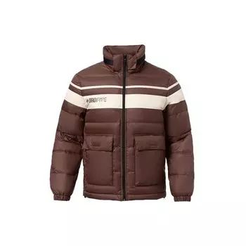 Li Ning Badfive цветной блок воротник стойка теплая куртка пуховик мужская верхняя одежда коричневый AYMR321-2 L