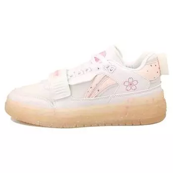 Li Ning Badfive модные амортизирующие нескользящие износостойкие легкие низкие ретро баскетбольные кроссовки женские кроссовки белые розовые ABCS050-1 37