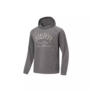 Li Ning Badfive Письменный принт Пуловер Толстовка Унисекс Толстовка Уличный-серый AWDT887-3 XL