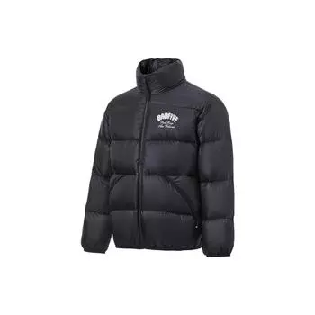 Li-Ning Badfive Письмо Печать Воротник Стойка Свободный Короткий Пуховик Мужская Куртка Черный AYMT139-4 XXL