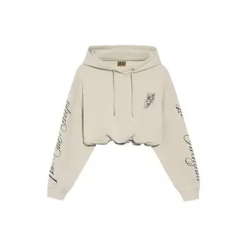 Li-Ning Badfive Повседневная короткая толстовка с капюшоном для женщин Желтый Серый AWDRH68-3