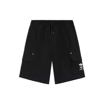 Li-Ning Badfive Простые однотонные свободные повседневные шорты мужские черные AKSS361-2 S