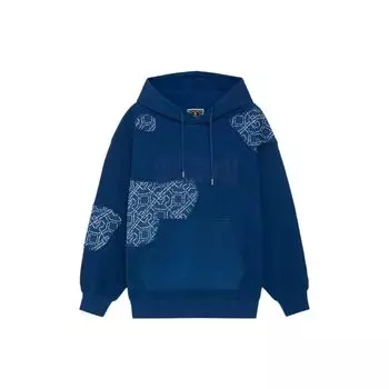 Li-Ning Badfive Sichuan Blue Print Series Круглый вырез Пуловер Длинный рукав Толстовка Мужская Топы Средне-синий AWDRB71-1 M