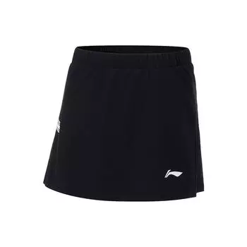 Li Ning Badminton Series однотонные быстросохнущие прохладные юбки-шорты женские плавки черные ASKT004-3 S