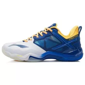 Li-Ning Бадминтонные туфли Sound Explosion OP Fabric Crystal Rubber Anti-Twist Shock Absorbing Non-Slip с низким верхом, мужские туфли синего цвета AYZQ009-5 39