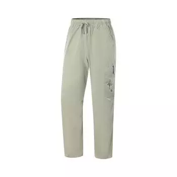 Li-Ning Basketball Series Anti-Five Casual Simple Solid Color Lace-Up Straight Leg Knitted Sports Pants Men pants Stone-Gray AYKV755-1 L