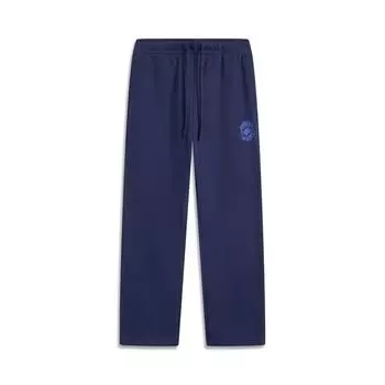 Li-Ning Basketball Series Letter Mid-Waist Drawstring Comfortable Breathable Versatile Straight-Leg Sports Pants Men bottoms Blue AKLV387-2 XL