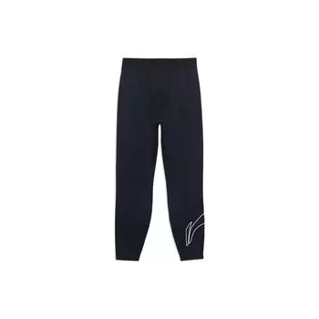 Li-Ning Баскетбольная серия, однотонный принт с логотипом, вязаные спортивные штаны на шнурке, мужские брюки черного цвета AKLSC11-2 L