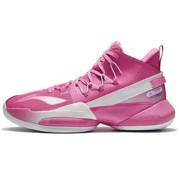 Li-Ning Баскетбольные кроссовки Air Strike 8 V2 из искусственной кожи, прочные, дышащие, среднего размера, мужские кроссовки Azalea-Pink ABPS001-5 42