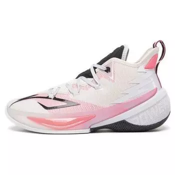 Li-Ning Баскетбольные кроссовки Air Strike 9 Premium Fabric Synthetic Leather TPU износостойкие дышащие средние кроссовки мужские баскетбольные кроссовки белые розовые ABAS073-7 39