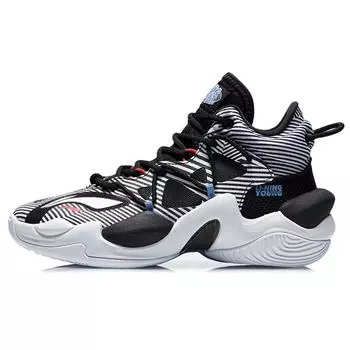 Li-Ning Баскетбольные кроссовки Cloud Air Strike Low Youth, детские кроссовки, черный, стандартный-белый YKBR036-9 41