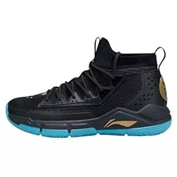 Li-Ning Баскетбольные кроссовки Fission 5 мужские кроссовки черные синие ABAP027-1 42