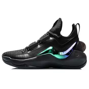 Li-Ning Баскетбольные кроссовки с бесшовным плетением, амортизирующие, среднего размера, мужские, черные ABAP085-3 40