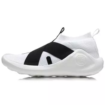 Li-Ning Баскетбольные кроссовки Wudao Shock Absorbing Anti-Slip Mid-Top Retro, мужские кроссовки, черные, белые, ABCM097-4 41