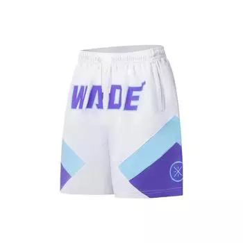 Li-Ning Баскетбольные шорты Wade Series с цветным принтом и буквами, мужские шорты белого цвета AAPS109-12 XXL