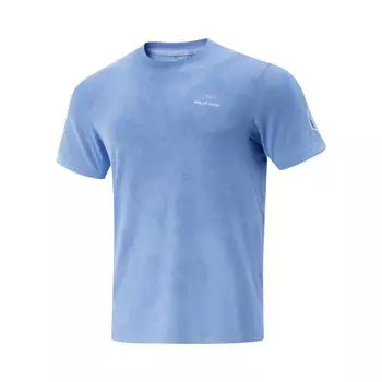 Li-Ning Баскетбол Серия Письмо Круглый вырез Дышащая Универсальная Футболка с коротким рукавом Мужские Топы Небесно-голубой ATSV059-3 L