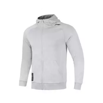 Li Ning Big Logo Простая мягкая удобная толстовка с капюшоном унисекс серая YWDU235-2 M