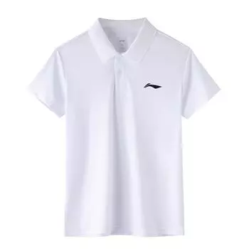 Li Ning Brand Logo Solid Color Casual Pullover Short Sleeve Polo Shirt Men Polo Shirts White APLT139-2 L