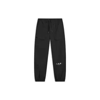 Мужские брюки-джоггеры Li-Ning Wade Series с принтом, быстросохнущие, охлаждающие, черные AKXT149-1 L