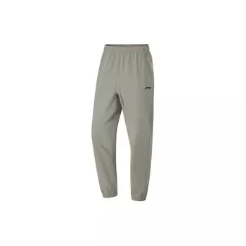 Li-Ning Быстросохнущие прохладные солнцезащитные анти-ультрафиолетовые логотипы с манжетами и средней талией трикотажные длинные брюки мужские брюки серые AKLU833-2 S