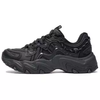 Li-Ning Cat Paw Lite 2 Толстая подошва Увеличение роста Амортизация Ретро Нескользящие Износостойкие Низкие Повседневные кроссовки Женские кроссовки Черный AGCU176-1 35
