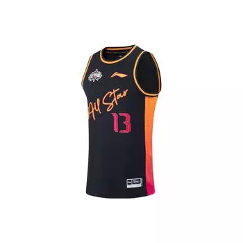 Li-Ning Баскетбольный жилет CBA All-Star с логотипом и буквенным принтом, сезон 2022 г., Го Айлунь Но. 13 мужских топов черного цвета AAYT693-1 L
