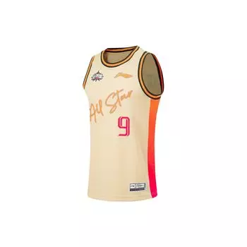 Li Ning Cba Logo Letter Print Pattern 22 Season All Star Guangdong Hongyuan Yi Jianlian 9 Баскетбольная майка мужская майка цвета молочного чая-желтого AAYT691-1 S
