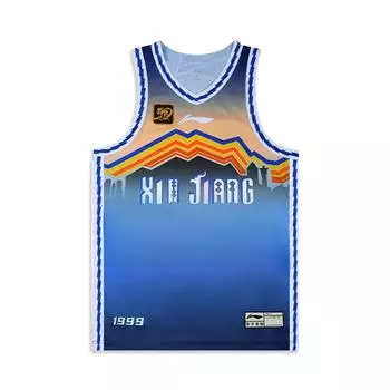 Li Ning CBA Series 24-25 Season CBA Xinjiang Guanghui Fan Edition Пуловер с v-образным вырезом и логотипом с принтом без рукавов Баскетбольная майка Мужская майка AAYU541-1 S