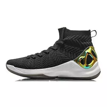 Li Ning Cf Counterflow Xuanyuan Высокие Ретро Баскетбольные Кроссовки Мужские кроссовки Черно-белые ABAN035-5 42