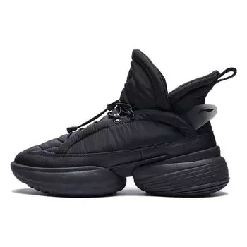 Li Ning CF Flow Series модные нескользящие износостойкие высокие спортивные повседневные туфли унисекс кроссовки черные AGLS256-1 42