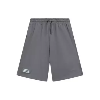 Li Ning CF Series однотонные свободные прямые повседневные шорты со средней талией мужские шорты свинцово-серые AKSU917-2 S