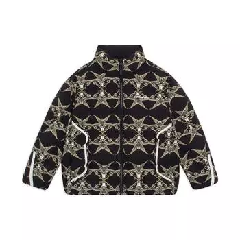 Li Ning CF Su Series Dream Chasing Theme Полный принт Стоячий воротник Пуховик унисекс куртка Черный AYMS396-4 L