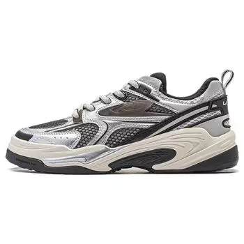 Li Ning CF Suo Flash Star 2 универсальные удобные нескользящие износостойкие повседневные туфли с низким верхом женские повседневные туфли серебристо-черного цвета AGLT172-3 35