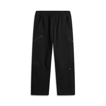 Li Ning CF Suo флисовые теплые антистатические прямые свободные спортивные штаны мужские низ черные AKLU905-4 XL