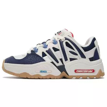 Li Ning CF Yu 2.0 Толстая подошва, увеличивающая высоту, амортизирующая отскок, универсальные кроссовки для хлеба, низкие спортивные повседневные туфли, мужские кроссовки, белые, синие AGCS069-2 44