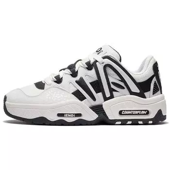Li Ning CF Yu 2.0 Толстая подошва, увеличивающая высоту, амортизирующая отскок, универсальные кроссовки для хлеба, повседневная обувь с низким верхом, мужские кроссовки, белые и черные AGCS069-1 44