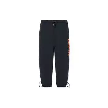 Li Ning Chang An Молодежные флисовые теплые длинные брюки с буквенным принтом, трикотажные спортивные брюки, мужские брюки черного цвета AKXR615-1 M