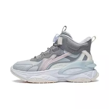Li Ning Childrens Firefly 2.0 V2 светоотражающие флисовые теплые амортизирующие дышащие повседневные кроссовки детские кроссовки Mist-Gray YKCT146-34 33