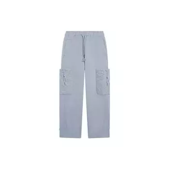 Li Ning China Series однотонные прямые повседневные брюки с боковыми карманами и эластичным поясом, мужские низы синего цвета AKLSC81-1 XL