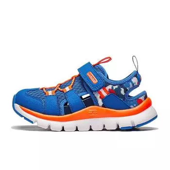 Li-Ning Cloud Shock Absorbation Rebound Легкие дышащие нескользящие детские сандалии Детские сандалии Ярко-синие флуоресцентно-оранжевые YKKT018-1 25