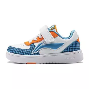 Li-Ning Cloud Shock Absorbation Rebound Легкие нескользящие низкие детские кроссовки Детские кроссовки Белые Синие YKNS134-11 25