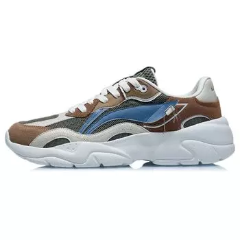 Li-Ning Comfortable Casual Breathable Low-Top Running Shoes Men Sneakers Green Brown Yellow AGCR165-7 40