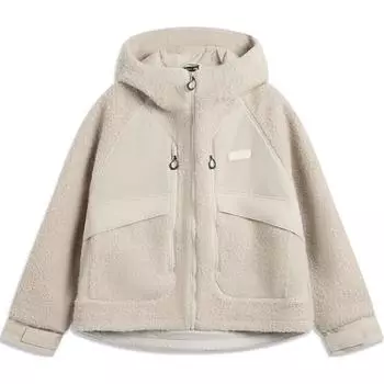 Li-Ning Comfortable Casual Simple Hooded Loose Zip Knit Sweater Women Sweaters Beige AFDU878-2 L