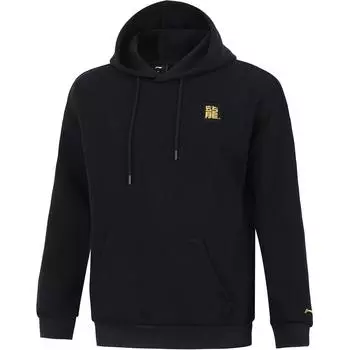 Li-Ning Comfortable Casual Simple Hooded Loose Pullover Sweatshirt Unisex Sweatshirt Black AWDTF55-3 XS