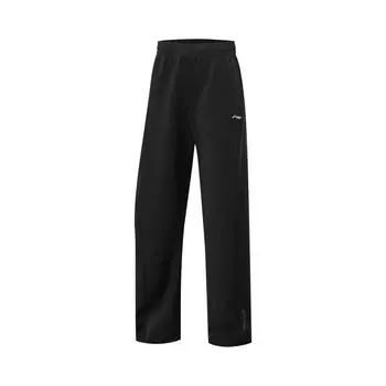 Li-Ning Comfortable Casual Simple Straight Leg Mid Waist Knitted Sports Pants Women bottoms Black AKLV720-7 XS