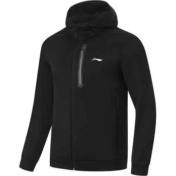 Li-Ning Comfortable Casual Zip Hoodie Men hoodies Black AWDU393-4 L