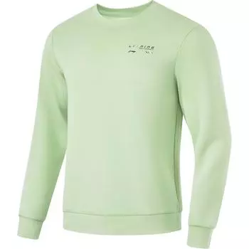 Li-Ning Comfortable Round Neck Pullover Casual Sweatshirt Men sweatshirt Laurel-Green AWDU165-8 M