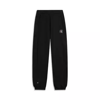 Li-Ning Comfortable Simple Casual Versatile Loose Fit Jogger Knit Sports Pants Women bottoms Black AKLU868-8 S
