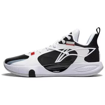 Li-Ning Comfortable Trendy Non-Slip Wear-Resistant Shock Absorbing Low-Top Basketball Shoes Men Sneakers White Black ABPU053-1 44