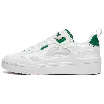 Li-Ning Common 80s Удобные Универсальные Легкие Прочные Низкие Кроссовки Для Скейтбординга Женские Кроссовки Белые Зеленые AGCT228-1 35
